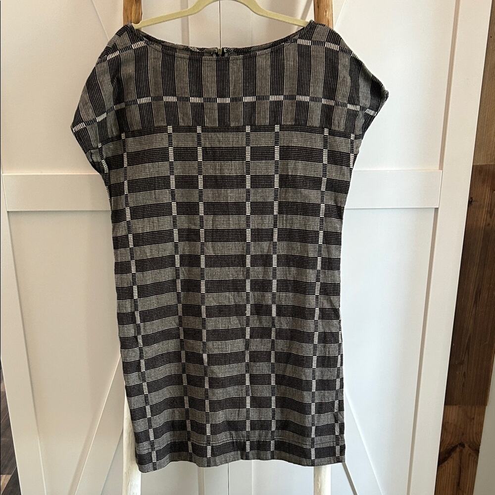 Lou & Grey Charcoal and Light Gray Striped Top Lagenlook